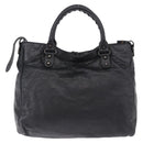 BALENCIAGA The Vero Hand Bag Leather Black 235216 Auth am12018SM-2