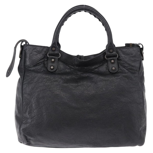 BALENCIAGA The Vero Hand Bag Leather Black 235216 Auth am12018SM