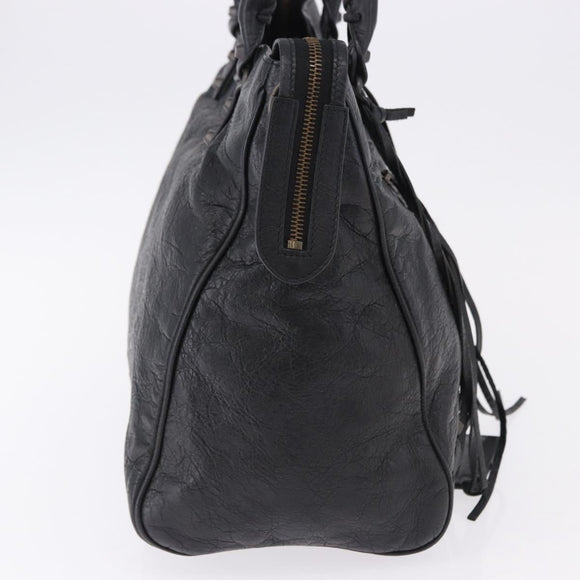 BALENCIAGA The Vero Hand Bag Leather Black 235216 Auth am12018SM