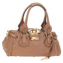 Chloe Paddington Hand Bag Leather Beige Gold Silver Auth am12019V-1