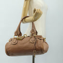 Chloe Paddington Hand Bag Leather Beige Gold Silver Auth am12019V-28