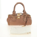 Chloe Paddington Hand Bag Leather Beige Gold Silver Auth am12019V-12