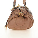 Chloe Paddington Hand Bag Leather Beige Gold Silver Auth am12019V-3