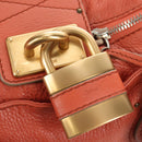 Chloe Paddington Hand Bag Leather Orange Gold Silver Auth am12020SAM-15