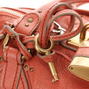 Chloe Paddington Hand Bag Leather Orange Gold Silver Auth am12020SAM-16