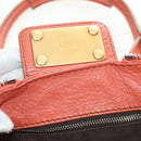 Chloe Paddington Hand Bag Leather Orange Gold Silver Auth am12020SAM-18