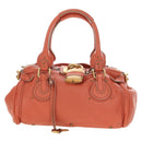 Chloe Paddington Hand Bag Leather Orange Gold Silver Auth am12020SAM-2