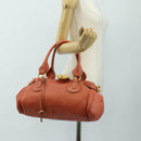 Chloe Paddington Hand Bag Leather Orange Gold Silver Auth am12020SAM-25