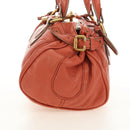 Chloe Paddington Hand Bag Leather Orange Gold Silver Auth am12020SAM-4