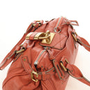 Chloe Paddington Hand Bag Leather Orange Gold Silver Auth am12020SAM-6