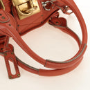 Chloe Paddington Hand Bag Leather Orange Gold Silver Auth am12020SAM-7