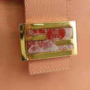 FENDI Mamma Baguette Shoulder Bag Leather Orange Gold Auth am12021SAM-17