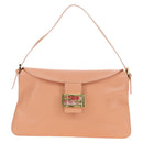 FENDI Mamma Baguette Shoulder Bag Leather Orange Gold Auth am12021SAM-13