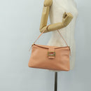 FENDI Mamma Baguette Shoulder Bag Leather Orange Gold Auth am12021SAM-25