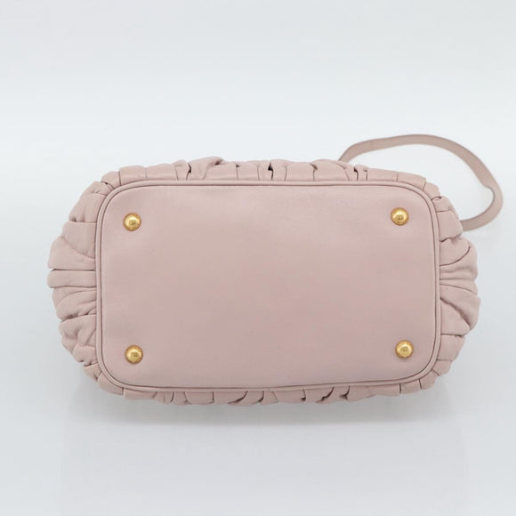 Miu Miu Hand Bag Leather 2way Pink Gold 5BG061 Auth am12025V