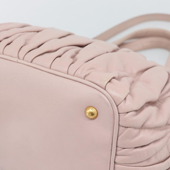 Miu Miu Hand Bag Leather 2way Pink Gold 5BG061 Auth am12025V