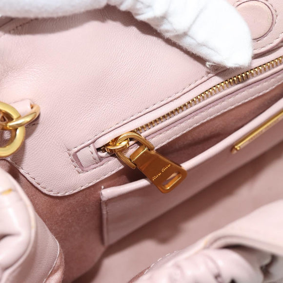Miu Miu Hand Bag Leather 2way Pink Gold 5BG061 Auth am12025V
