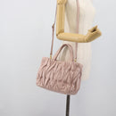 Miu Miu Hand Bag Leather 2way Pink Gold 5BG061 Auth am12025V-24