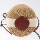 Chloe Woody Small Basket Shoulder Bag Raffia Beige Auth am12028V-11
