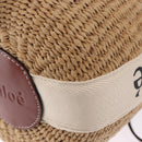 Chloe Woody Small Basket Shoulder Bag Raffia Beige Auth am12028V-13