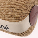 Chloe Woody Small Basket Shoulder Bag Raffia Beige Auth am12028V-14