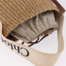 Chloe Woody Small Basket Shoulder Bag Raffia Beige Auth am12028V-6