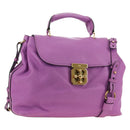 Chloe Elsie Hand Bag Leather 2way Purple Gold Auth am12030V-1