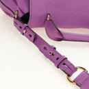 Chloe Elsie Hand Bag Leather 2way Purple Gold Auth am12030V-10