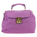 Chloe Elsie Hand Bag Leather 2way Purple Gold Auth am12030V-2