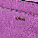 Chloe Elsie Hand Bag Leather 2way Purple Gold Auth am12030V-20