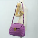 Chloe Elsie Hand Bag Leather 2way Purple Gold Auth am12030V-28