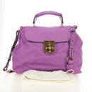 Chloe Elsie Hand Bag Leather 2way Purple Gold Auth am12030V-29