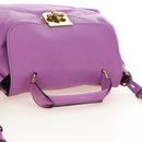 Chloe Elsie Hand Bag Leather 2way Purple Gold Auth am12030V-6