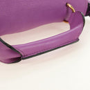 Chloe Elsie Hand Bag Leather 2way Purple Gold Auth am12030V-7