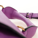 Chloe Elsie Hand Bag Leather 2way Purple Gold Auth am12030V-8