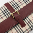 BURBERRY Nova Check Hand Bag Canvas Beige Gold Auth am12032V-14