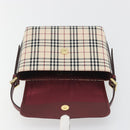 BURBERRY Nova Check Hand Bag Canvas Beige Gold Auth am12032V-15