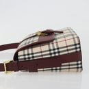BURBERRY Nova Check Hand Bag Canvas Beige Gold Auth am12032V-5