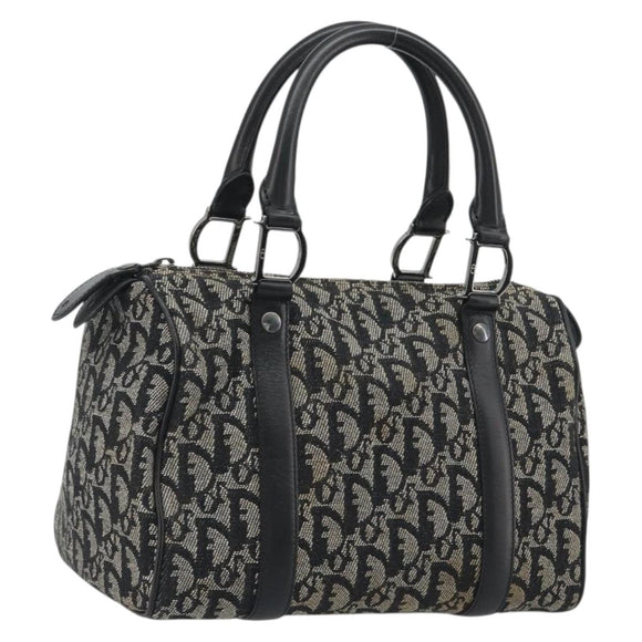 Christian Dior Trotter Canvas Hand Bag Navy Silver Auth am12033A