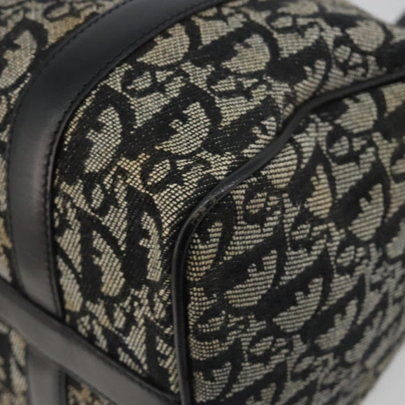 Christian Dior Trotter Canvas Hand Bag Navy Silver Auth am12033A