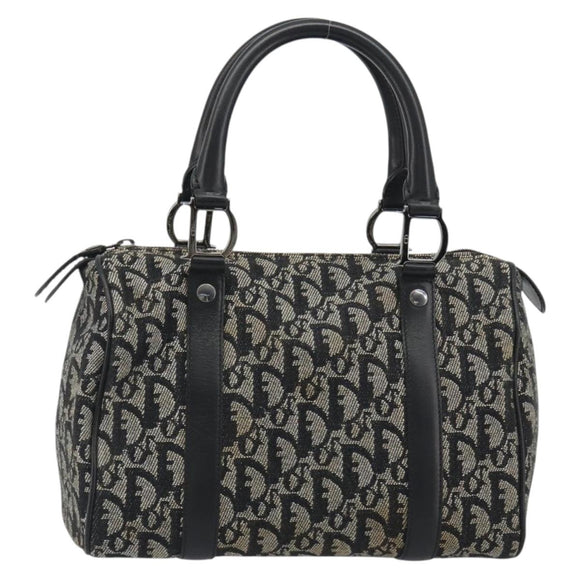 Christian Dior Trotter Canvas Hand Bag Navy Silver Auth am12033A