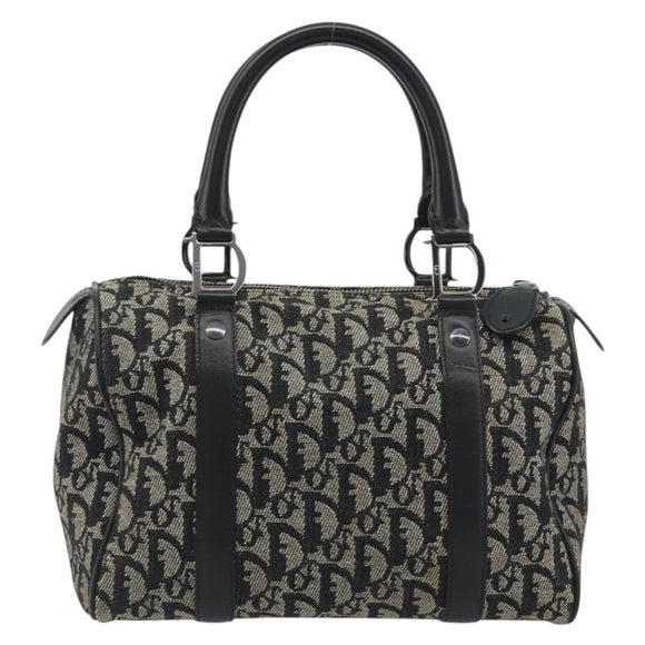 Christian Dior Trotter Canvas Hand Bag Navy Silver Auth am12033A