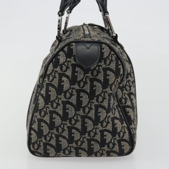 Christian Dior Trotter Canvas Hand Bag Navy Silver Auth am12033A
