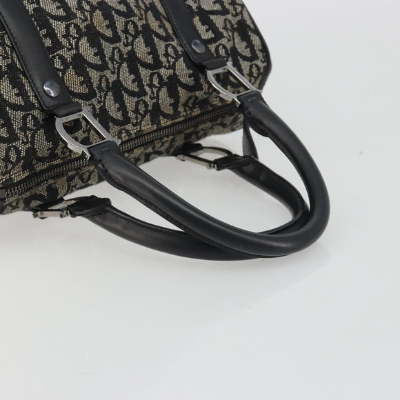 Christian Dior Trotter Canvas Hand Bag Navy Silver Auth am12033A