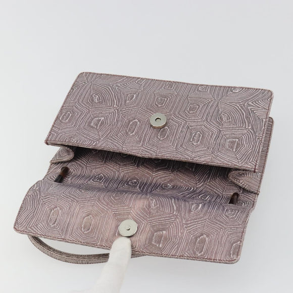 PRADA Handtas Leer Paars Zilver Auth am12034V
