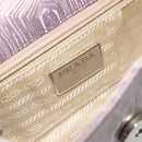 PRADA Hand Bag Leather Purple Silver Auth am12034V-19
