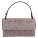 PRADA Hand Bag Leather Purple Silver Auth am12034V-13