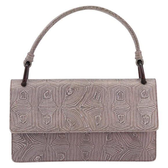 PRADA Hand Bag Leather Purple Silver Auth am12034V