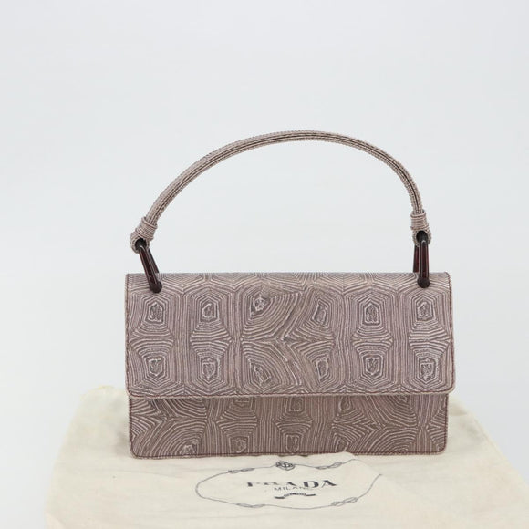 PRADA Hand Bag Leather Purple Silver Auth am12034V