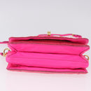 Miu Miu Shoulder Bag Leather Sequins Pink Gold Auth am12035V-7